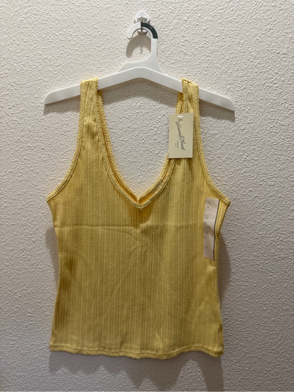 Universal Thread Yellow Ribbed V-Neck Camisole